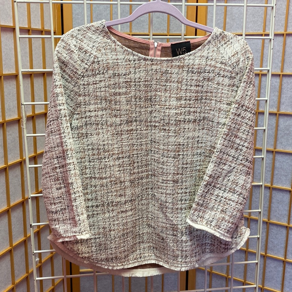 W5 zip back long sleeve top size m